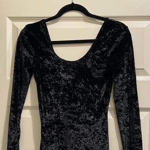 Free People Women's Long Sleeve Velvet Scoop Back Bodycon Dress Size XS